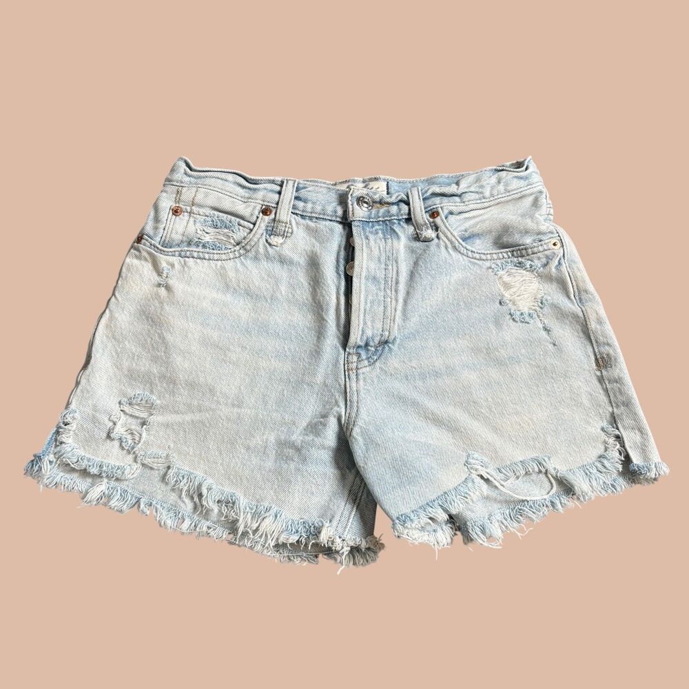 We the Free Denim Shorts Womens Size 26 Frayed Cut Off Light Wash